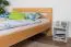 Double bed "Easy Premium Line" K6 in extra length, 140 x 220 cm solid beech wood nature