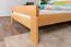 Double bed "Easy Premium Line" K6 in extra length, 140 x 220 cm solid beech wood nature