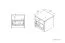 Children's Bedside Table Renton 13 | Platinum Grey, White & Green | 40 x 40 x 40 cm | 1 Drawer & 1 Compartment