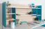 Children's Wall Shelf Aalst 25 | Oak/White/Blue | 55 x 125 x 24 cm | Modern, Space-Saving Storage