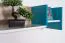 Children's Wall Shelf Aalst 27 | Oak/White/Blue | 25 x 125 x 24 cm | Modern Suspended Rack for Kids' Room