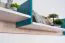Children's Wall Shelf Aalst 27 | Oak/White/Blue | 25 x 125 x 24 cm | Modern Suspended Rack for Kids' Room