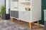 Youth Room Shelf Syrina 15 | White/Grey/Oak | 202 x 105 x 45 cm | Modern Storage with Drawers