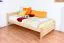 Children's bed / Teen bed solid, natural beech wood 117, including slatted frame - Measurements 100 x 200 cm
