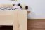Single bed / guest bed solid beech wood natural 110, incl. slatted frame - dimensions 140 x 200 cm