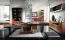 Suspended Wall Shelf "Lopar" 21 | Walnut/Black | Partial Solid Oak | 20 x 120 x 22 cm | Modern Storage