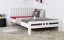 Easy Premium Line Double Bed K8 | Extra Length 140 x 220 cm | Solid Beech Wood | White Lacquered