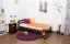 Single bed / guest bed solid pine walnut A5, incl. slatted frame - dimensions 90 x 200 cm