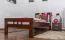Children's bed / youth bed "Easy Premium Line" K8, solid beech wood, dark brown lacquered - Dimensions: 90 x 190 cm