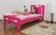 Single bed "Easy Premium Line" K8, solid beech wood, pink lacquered - mattress base: 90 x 200 cm