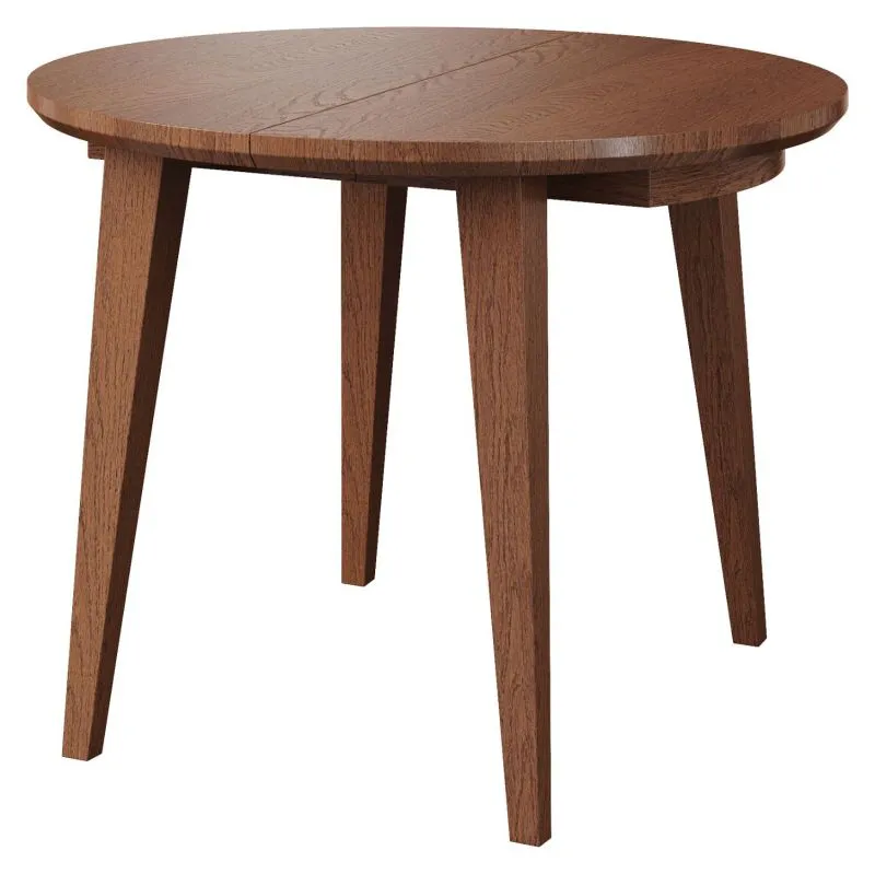 Round Extendable Dining Table Gorica 23 | Solid Oak | Rustic Oak Finish | 100-200 cm | Robust & Sturdy