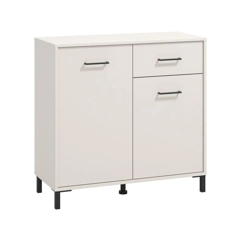 Sabas 06 Chest of Drawers | 2 Doors, 1 Drawer, 4 Compartments | Cashmere & Black | 90 x 93 x 40 cm