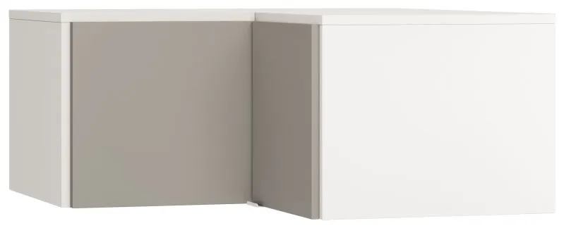 Attachment for Corner Wardrobe Bellaco 39 | White / Grey | 45 x 102 x 104 cm | Modern Storage Extension
