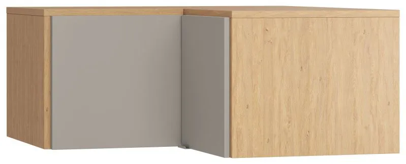 Corner Wardrobe Top Nanez 14 | Oak / Grey | 45 x 102 x 104 cm | Modern Storage Extension