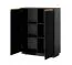 High Chest of Drawers with Six Compartments | Finghall 07 | Black & Gold | Wall-Mounted | Grooved Front | 127 x 103.5 x 39 cm