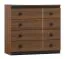 Chest of Drawers Mojokerto 01 | Walnut/Black | 85 x 90 x 39 cm | 4 Drawers | Modern Storage Solution