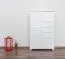 Chest of drawers pine solid wood white lacquered Junco 155 – Dimensions 140 x 90 x 42 cm