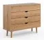 Chest of Drawers Minnu 04 | Natural Oak | Solid Wood | Oiled Finish | 90 x 110 x 40 cm | Soft Close & Push-to-Open Drawers
