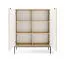Chest of Drawers | Fluted Front | Color: Vicenza Oak | Highboard | 2 Doors | Dimensions: 104 x 39 x 125 cm | ABS Edge Protection | 6 Compartments | Modern Design