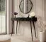 Elegant Sloughia 15 Dressing Table | Black | Metal Handles & Legs | ABS Edge Protection | 78 x 100 x 38 cm | Slatted Front