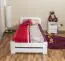 Single bed / Guest bed A7, solid pine wood, white, incl. slatted frame - 90 x 200 cm 