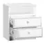 Bedside table Sydfalster 04, Colour: White / White high gloss - Measurements: 53 x 45 x 34 cm (H x W x D), with 2 drawers and 1 shelf