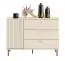Chest of drawers Petkula 05, Colour: Light Beige - Measurements: 85 x 120 x 40 cm (H x W x D), with 1 door, 3 drawers and 2 compartments.