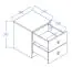 Desk cabinet Sirte 09, Colour: Oak / White / Grey high gloss - Measurements: 50 x 40 x 40 cm (H x W x D)