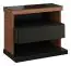 Bedside table "Postira" 45, Colour: Wallnut / Black, partial solid wood - Measurements: 45 x 52 x 35 cm (H x W x D)