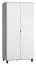 Hinged door cabinet / Wardrobe Pantanoso 38, Colour: Grey / White - Measurements: 195 x 93 x 57 cm (H x W x D)