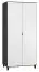 Hinged door cabinet / Wardrobe Vacas 39, Colour: Black / white - Measurements: 195 x 93 x 57 cm (H x W x D)