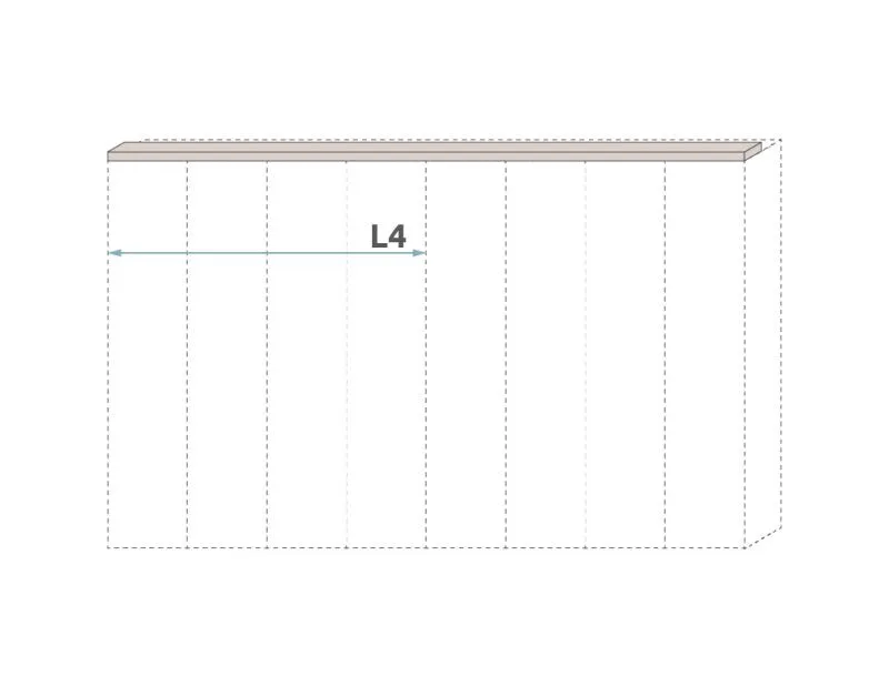 Top Frame for Hinged Door Wardrobe Neiafu | Extension Modules | Cashmere Color | 182 cm Width