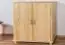 2 Door Storage Cabinet Columba 05, 2 door, solid pine wood, clearly varnished - H101 x W100 x D50 cm
