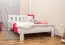 Children's bed / Youth bed A21, solid pine wood, white finish, incl. slatted frame - 120 x 200 cm 