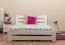 Single bed A24, solid pine wood, white finish, incl. slatted frame - 140 x 200 cm 