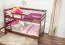 Adult bunk bed K16/n, straight head and foot board, solid beech wood dark brown - Sleeping area: 120 x 200 cm, divisible