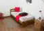 Children's bed / Youth bed A7, solid pine wood, oak finish, incl. slatted frame - 90 x 200 cm