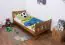 Children's bed / Youth bed A22, solid pine wood, oak finish, incl. slatted bed frame - 90 x 200 cm 