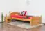 Single bed/guest bed Pine solid wood Alder color 82, incl. Slat Grate - 100 x 200 cm (W x L)