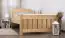 Single bed / Guest bed solid pine wood, Natural Turakos 92 - Measurements 90 x 200 cm