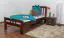 Children's bed / Youth bed "Easy Premium Line" K8, solid beech wood, dark brown - 90 x 190 cm