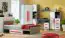 Children's room - Chest of drawers Olaf 07, Colour: Anthracite / White / Red, partial solid wood - 85 x 80 x 40 cm (h x w x d)