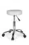 Sturdy stool with castors Apolo 04, color: white / chrome