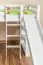 L-Shaped Bunk bed Phillip, solid beech wood, with slide and shelf, white painted, incl. slatted frame - 90 x 200 cm