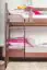 Adult bunk beds ' Easy premium line ' K16/n, head and foot part straight, solid beech wood dark brown - lying surface: 120 x 200 cm, divisible