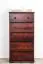Dresser solid pine wood, Walnut colours Junco 141 - Measurements: 123 x 60 x 42 cm (H x W x D)