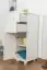 2 Drawer, 1 Door Narrow Storage Cabinet 031, solid pine wood, white - 122H x 40W x 47D cm 