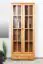Display case solid pine wood, Alder colour Junco 34 - Measurements: 195 x 77 x 34 cm (H x W x D)