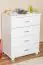 Chest of drawers solid pine wood, White Columba 06 - size 101 x 80 x 50 cm