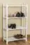Shoe rack Junco 223, solid beech wood, white painted - size 100 x 58 x 26 cm